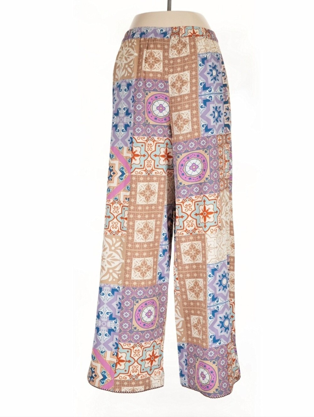 Tolani Patchwork Mosaic Print Wide Leg Pants | Size L - Picture 2 of 5